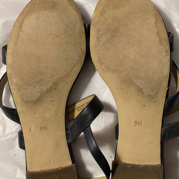 Talbots navy leather sandal flats, navy, Size 8, EUC - Picture 3 of 4